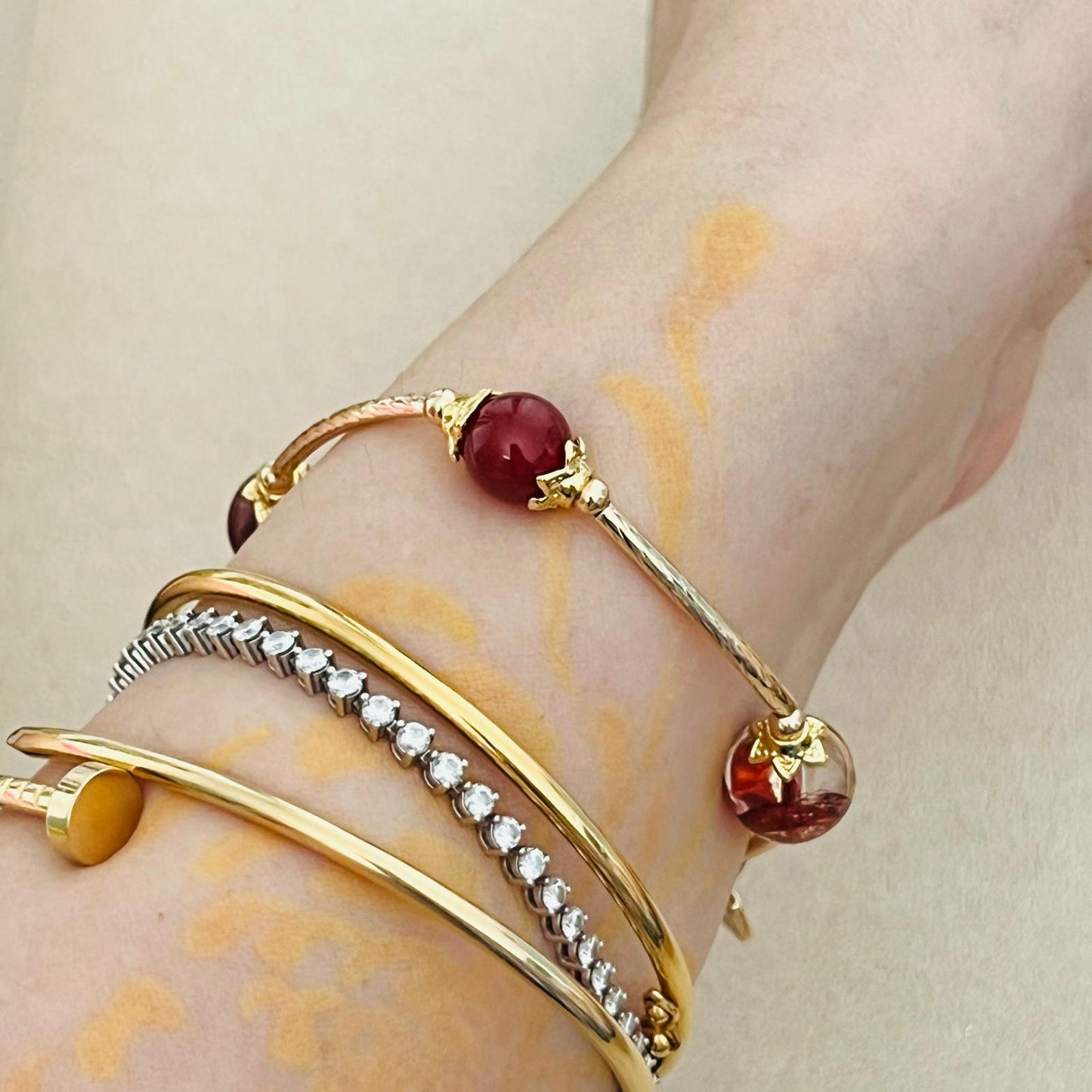 Red Hematoid & Red Agate La Grace Bracelet