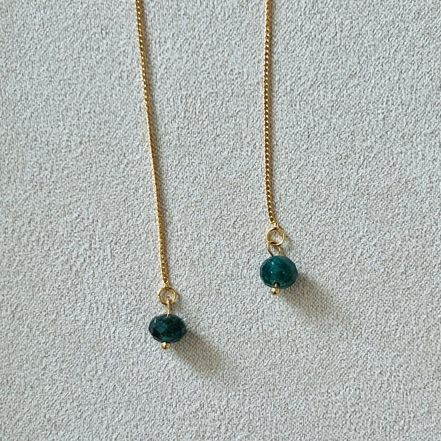 Green Apatite Thread Earrings