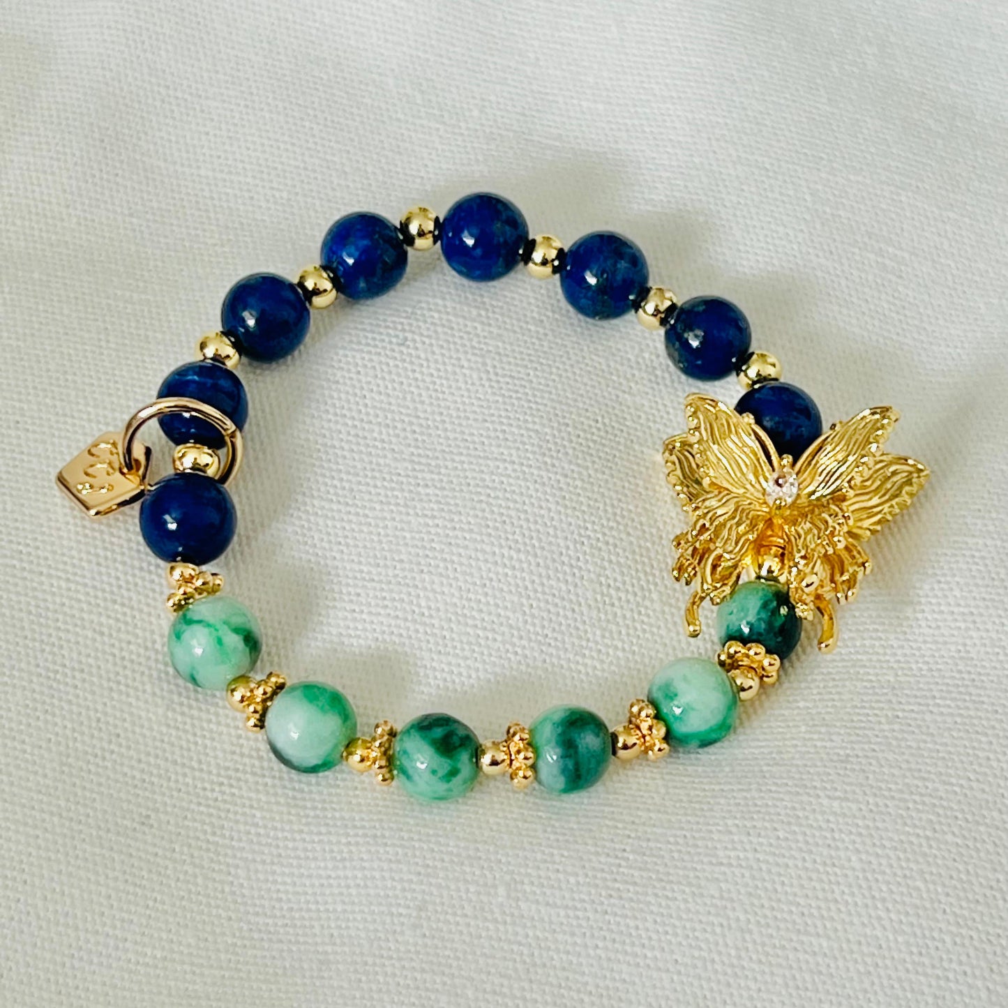 Jade & Lapis Lazuli Butterfly Baby Bracelet