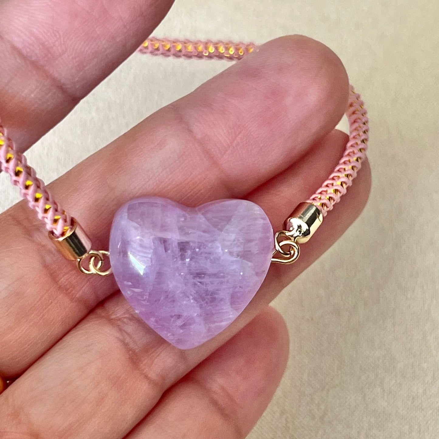 Lilac Kunzite Heart Girl Bracelet