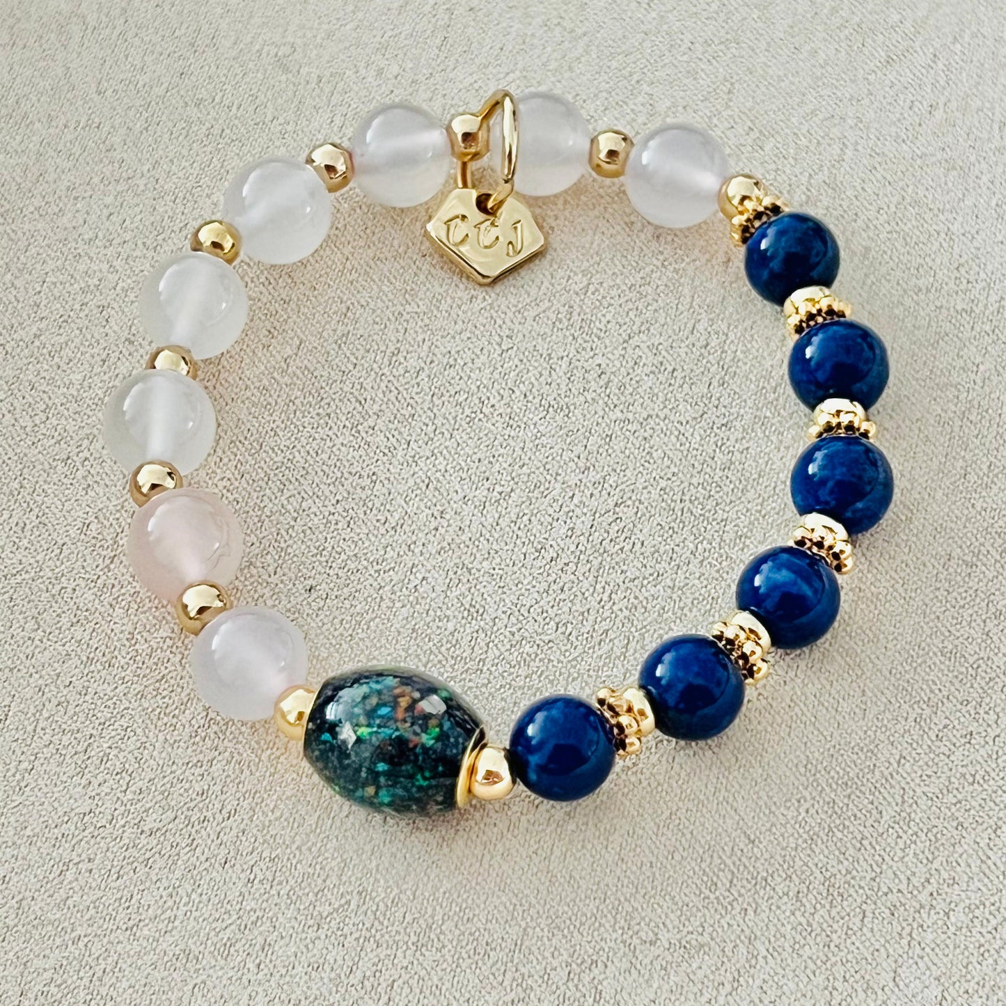 Ethiopian Opal, Yan Yuan Agate & Lapis Lazuli Baby Bracelet