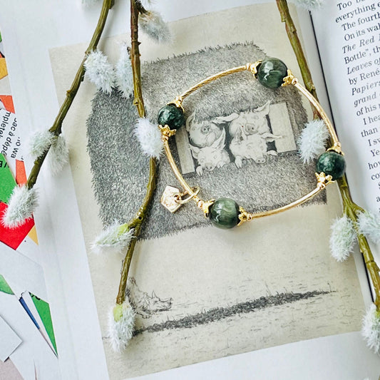 Green Hawk Eye & Seraphinite Baby La Grace Bracelet