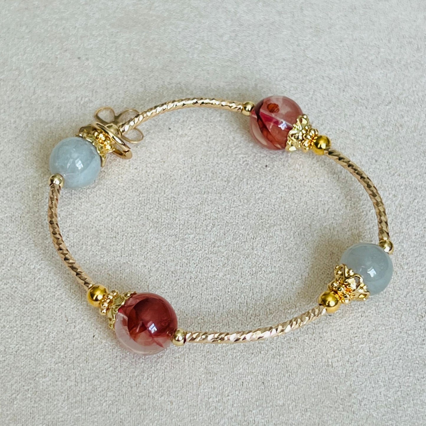 Red Hematoid & Jade La Grace Bracelet