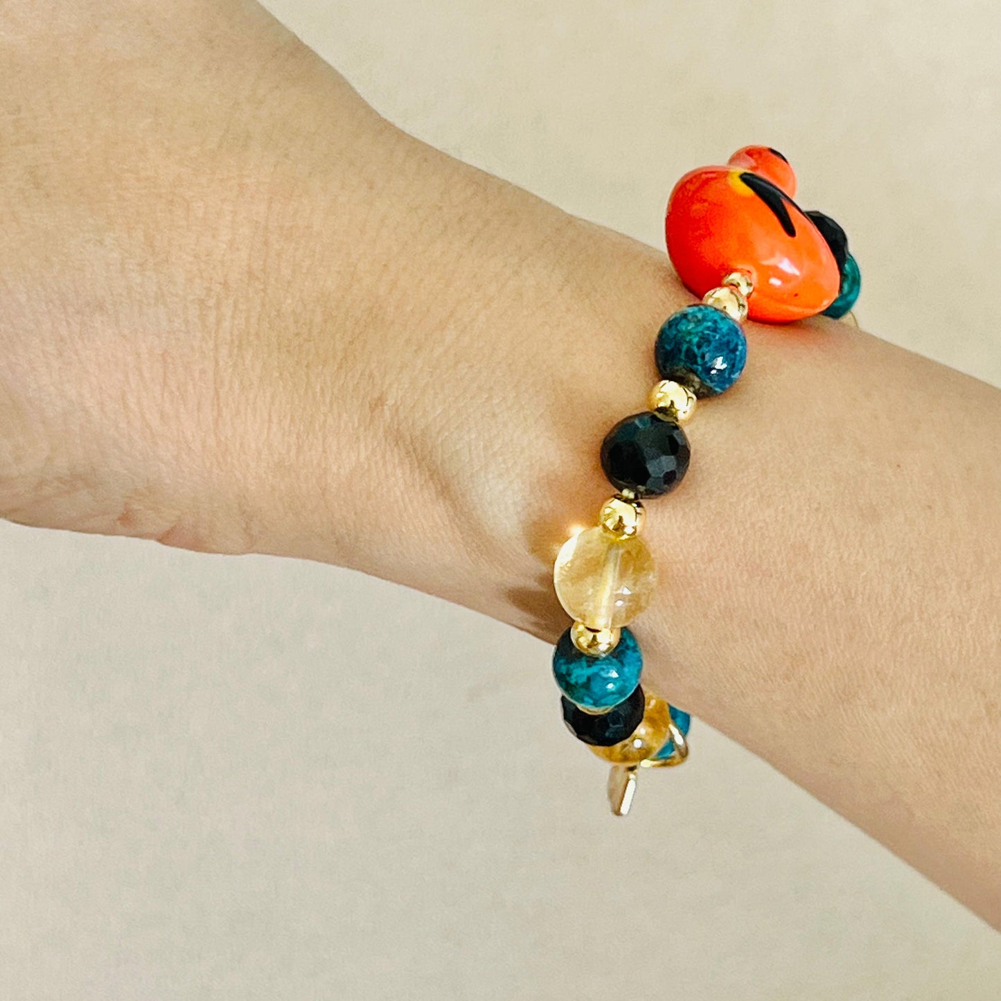 Black Onyx, Citrine & Turquoise Hermes Birdie Bracelet