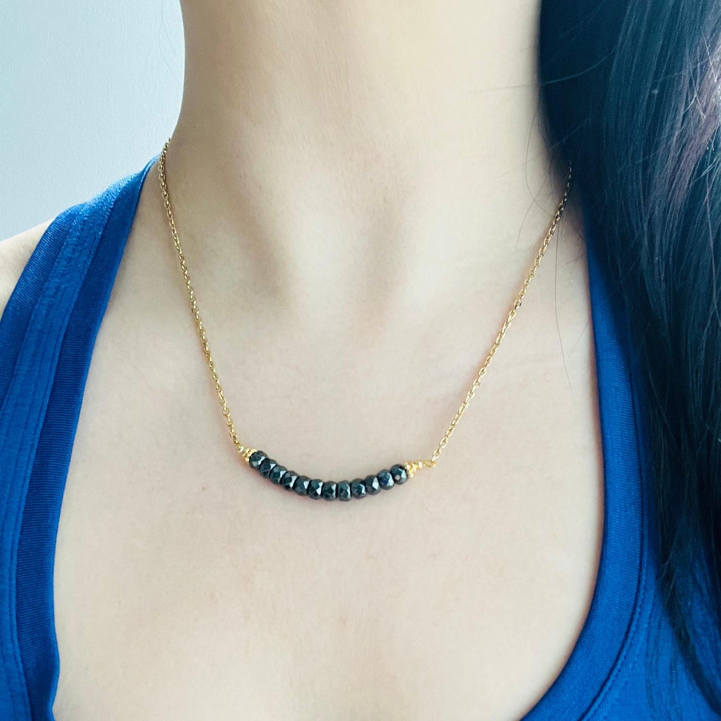 Hematite Moon Necklace