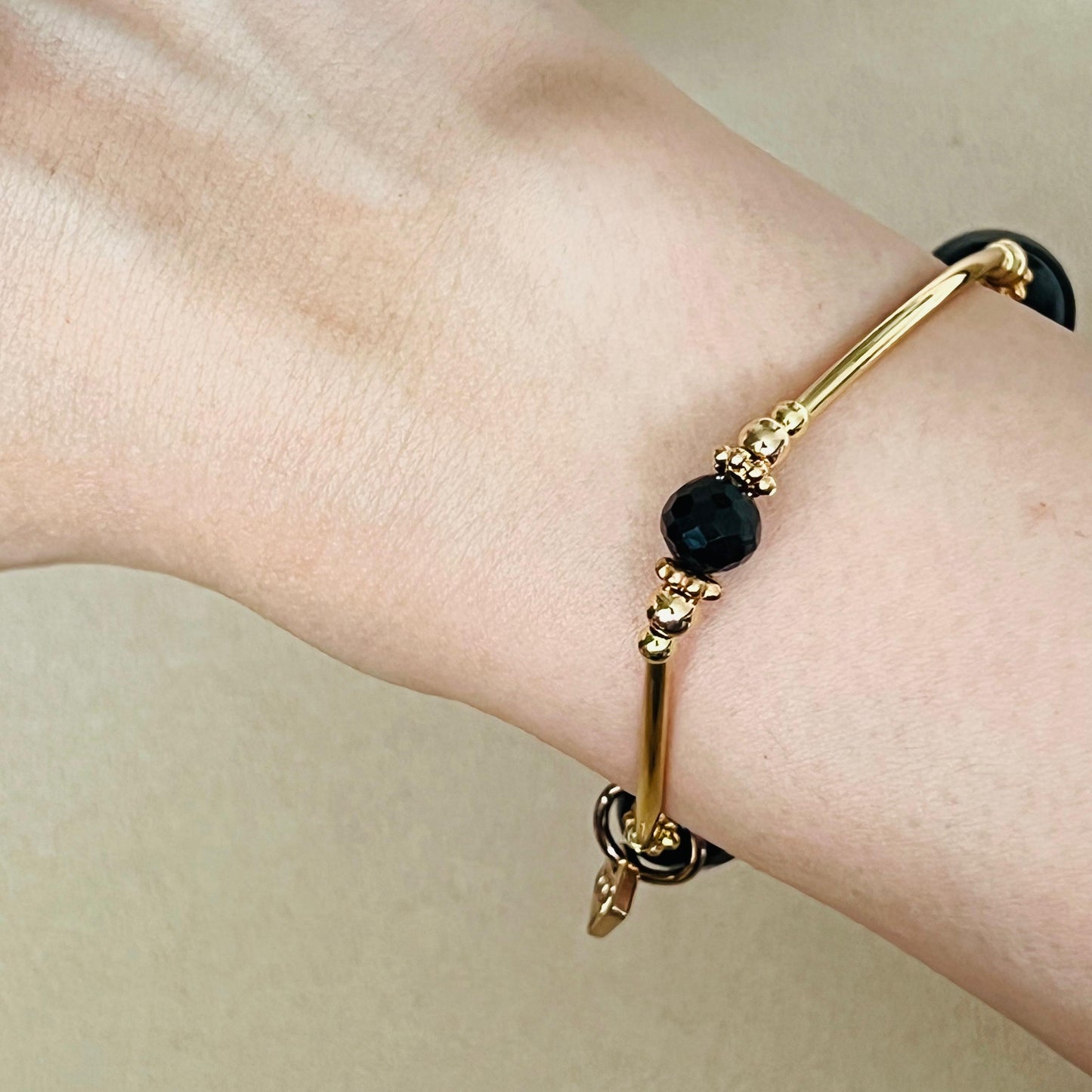 Onyx, Silver Sheen Obsidian & Spinel Juicy La Grace Bracelet