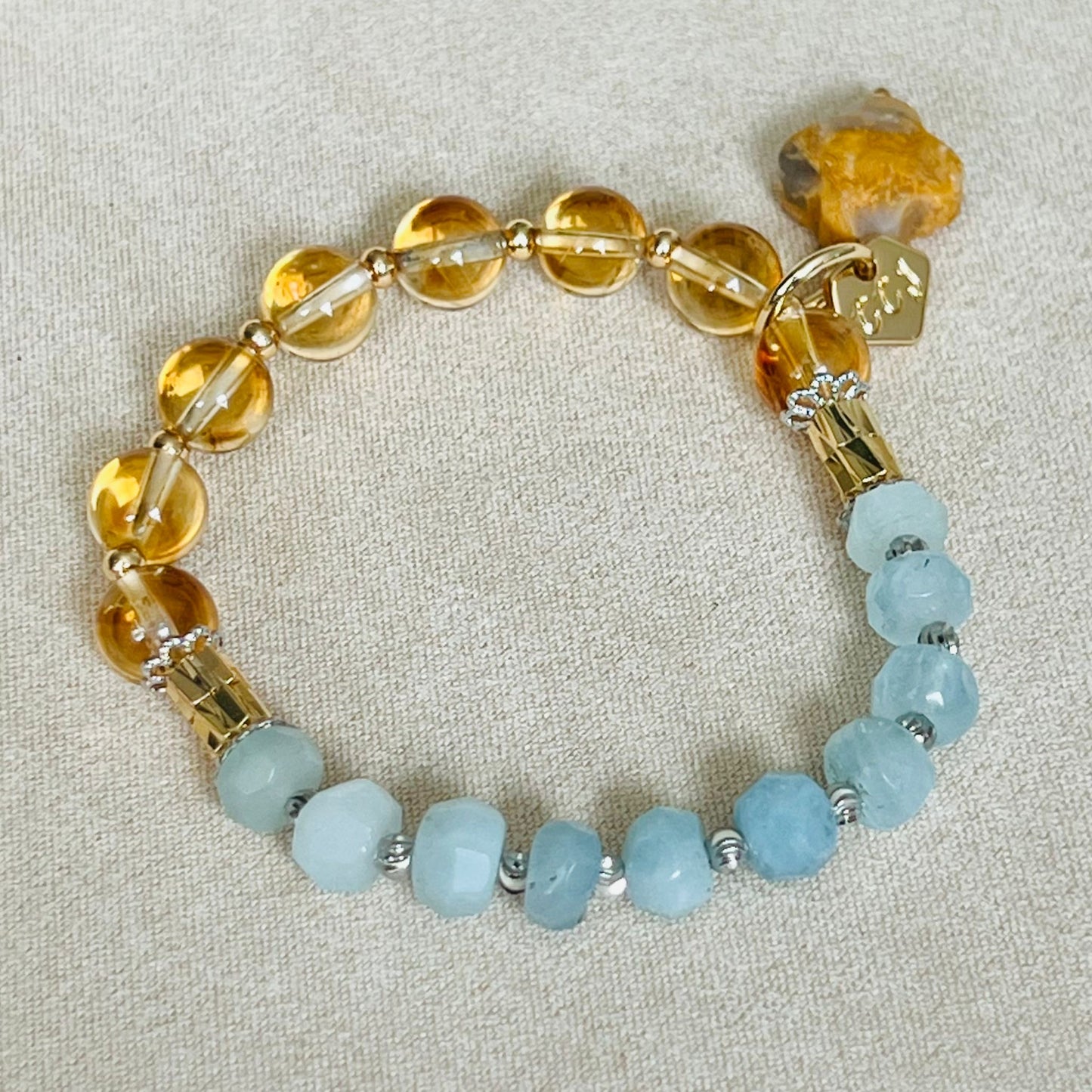 Aquamarine & Citrine Bracelet