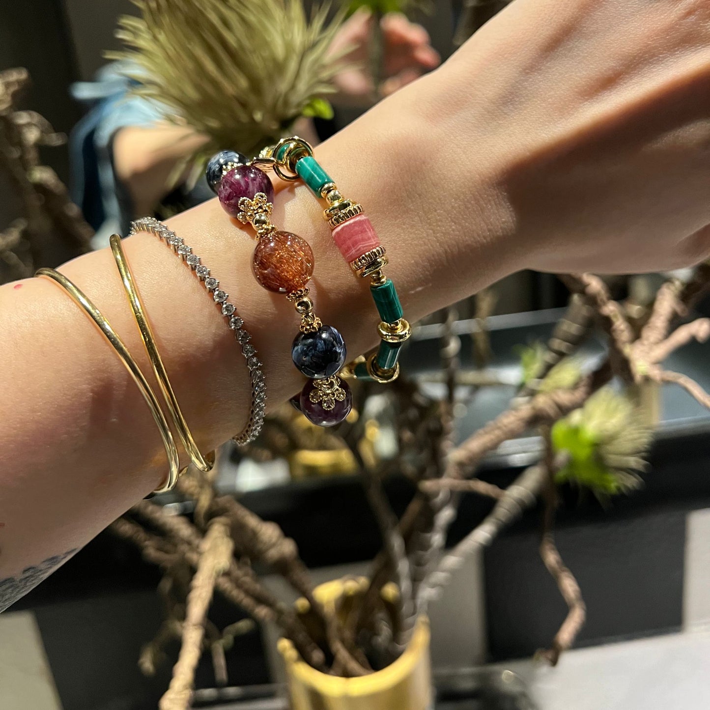 Rhodochrosite & Heaps Abundance Bracelet