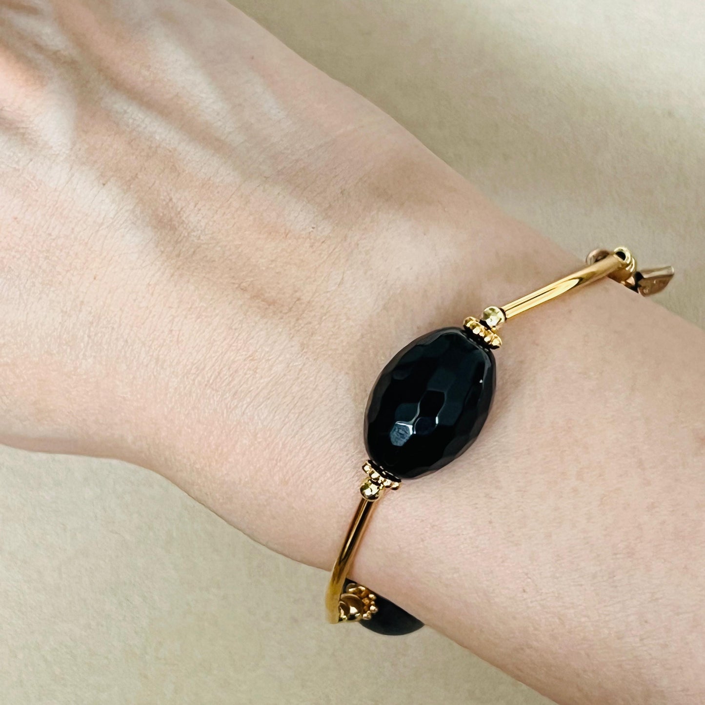 Onyx, Silver Sheen Obsidian & Spinel Juicy La Grace Bracelet