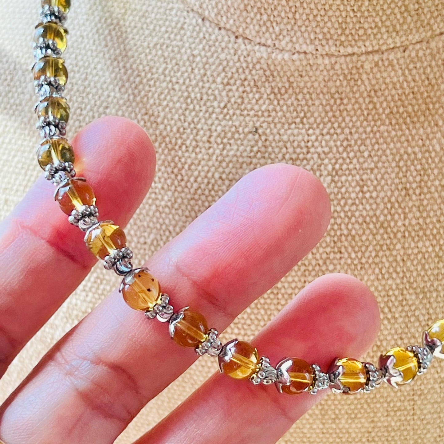 Blue Amber Necklace SHW