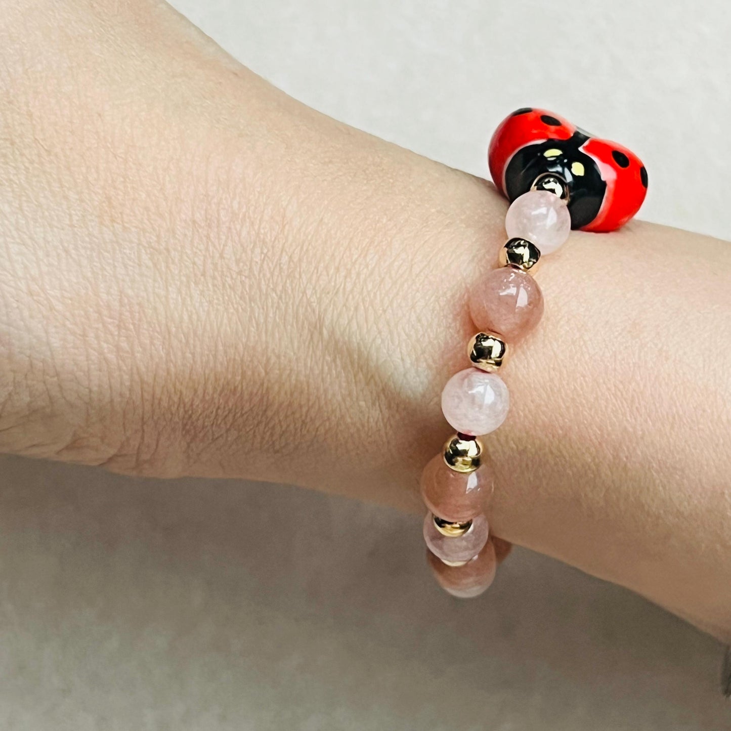 Morganite & Sunstone Cuddlies Bracelet