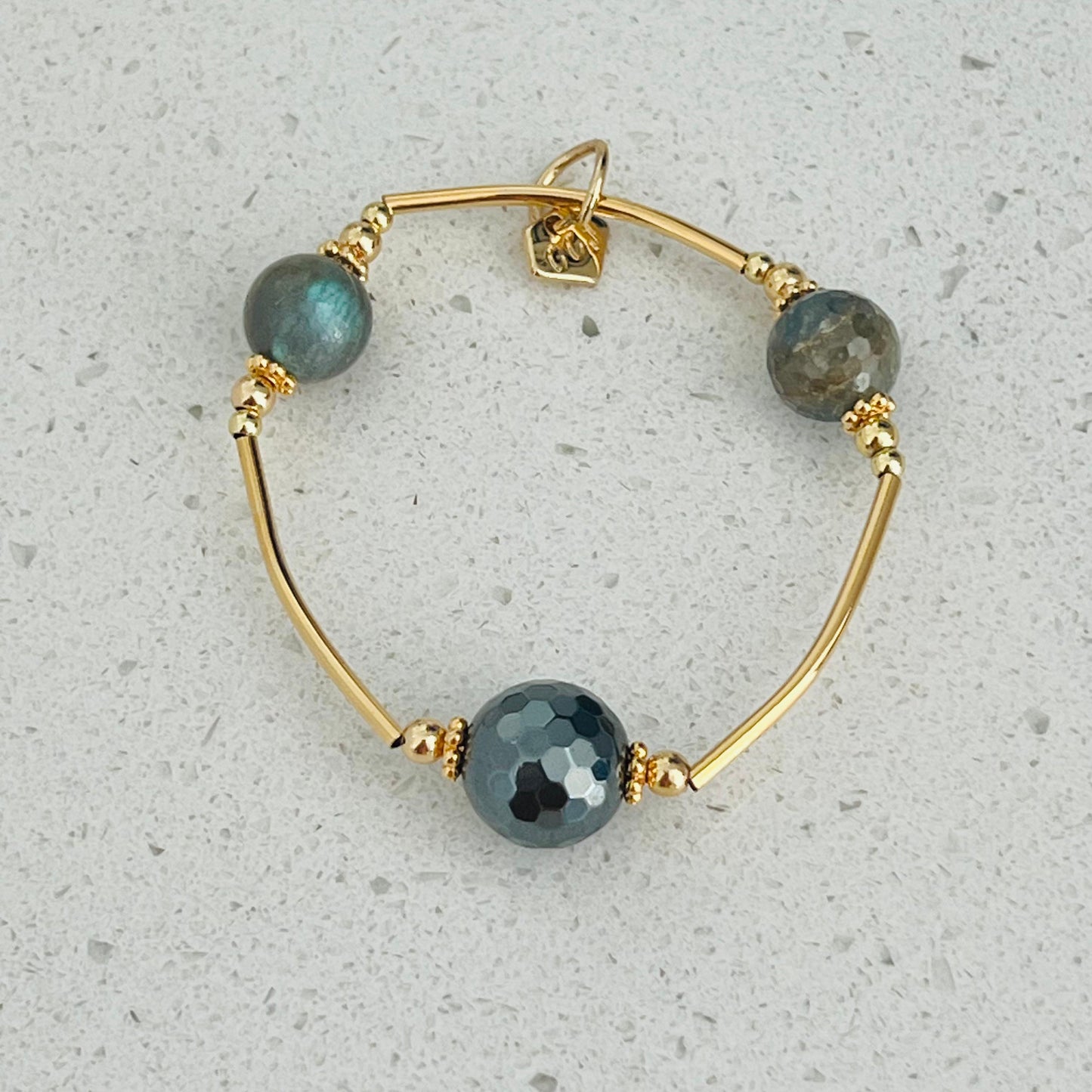 Hematite, Labradorite & Yellow Grey Sapphire Juicy La Grace Bracelet