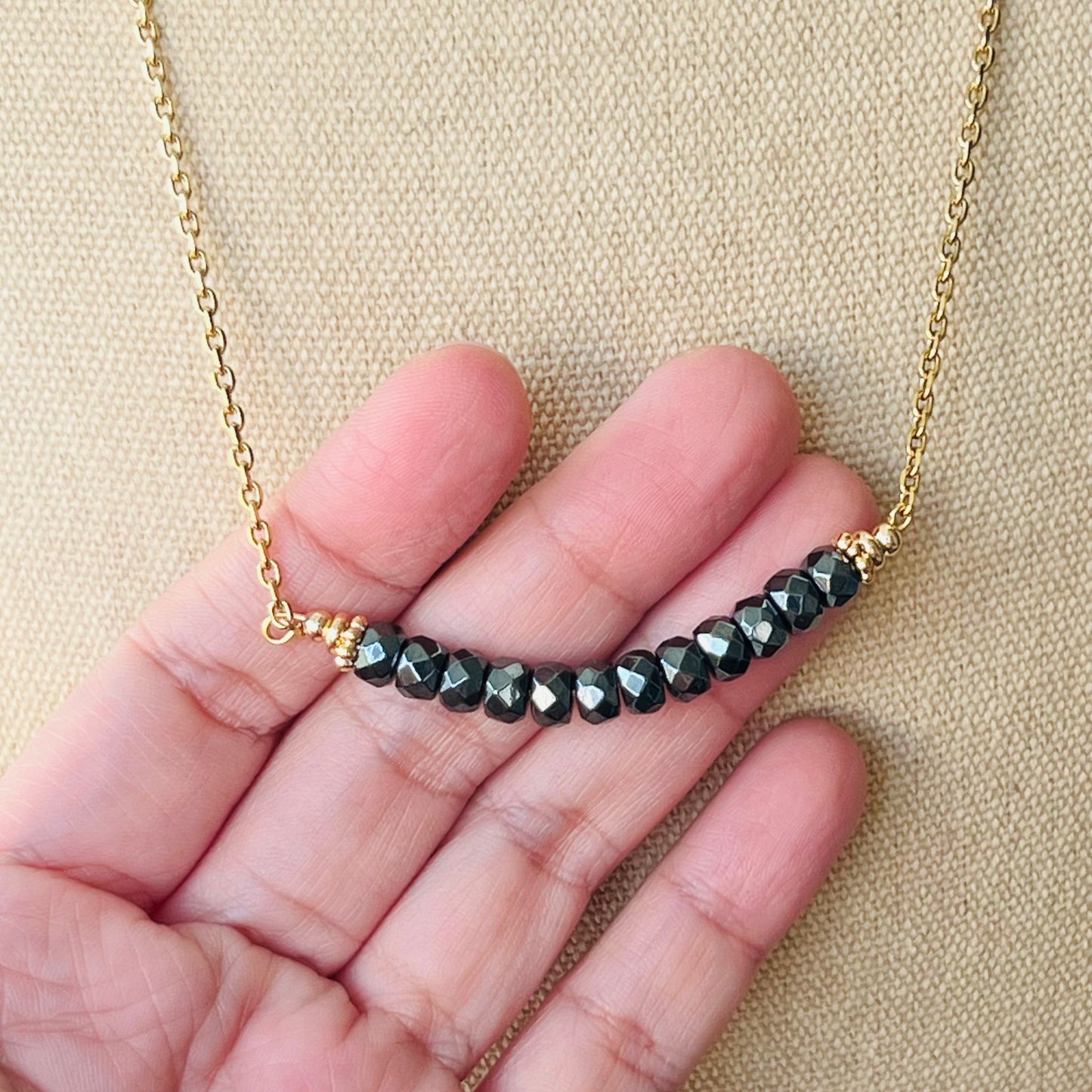 Hematite Moon Necklace