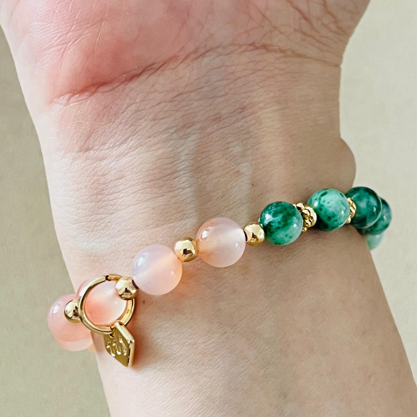Ammonite, Yan Yuan Agate & Jade Baby Bracelet