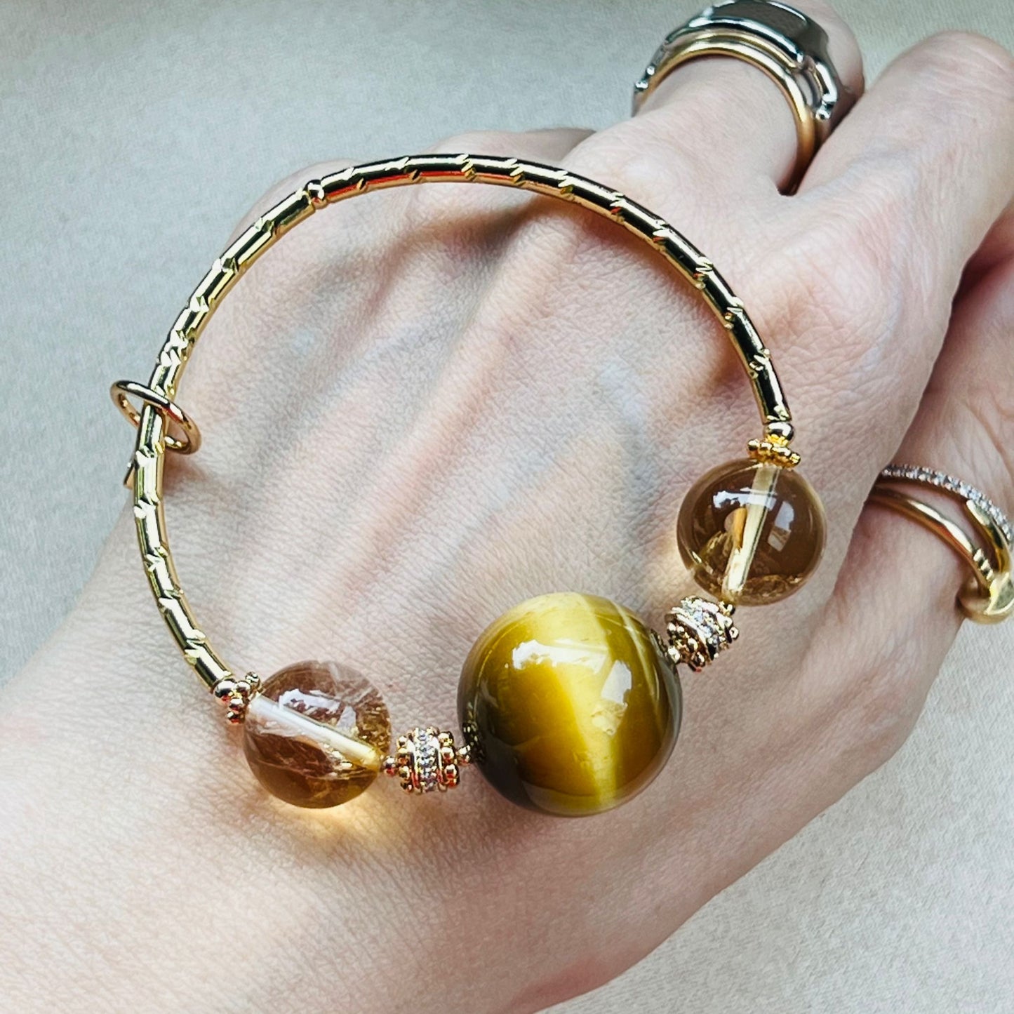 Charmed Citrine & Honey Tigereye Diadem Bracelet