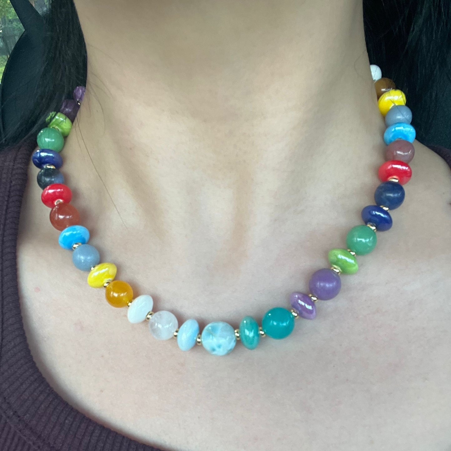 7chakra Crystal Porcelain Necklace
