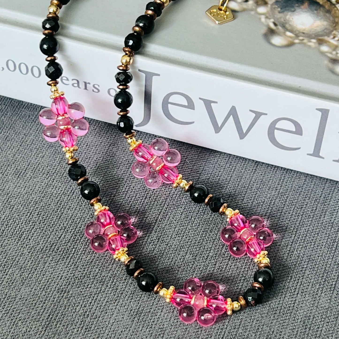 Protection Pink Flower Necklace