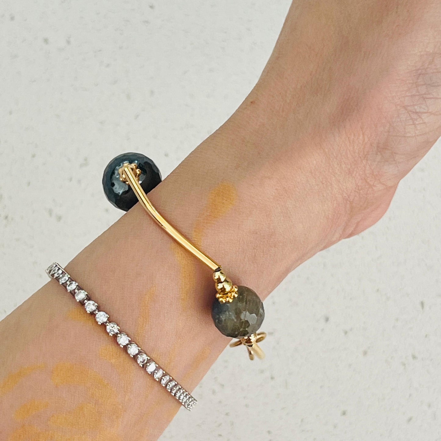 Hematite, Labradorite & Yellow Grey Sapphire Juicy La Grace Bracelet