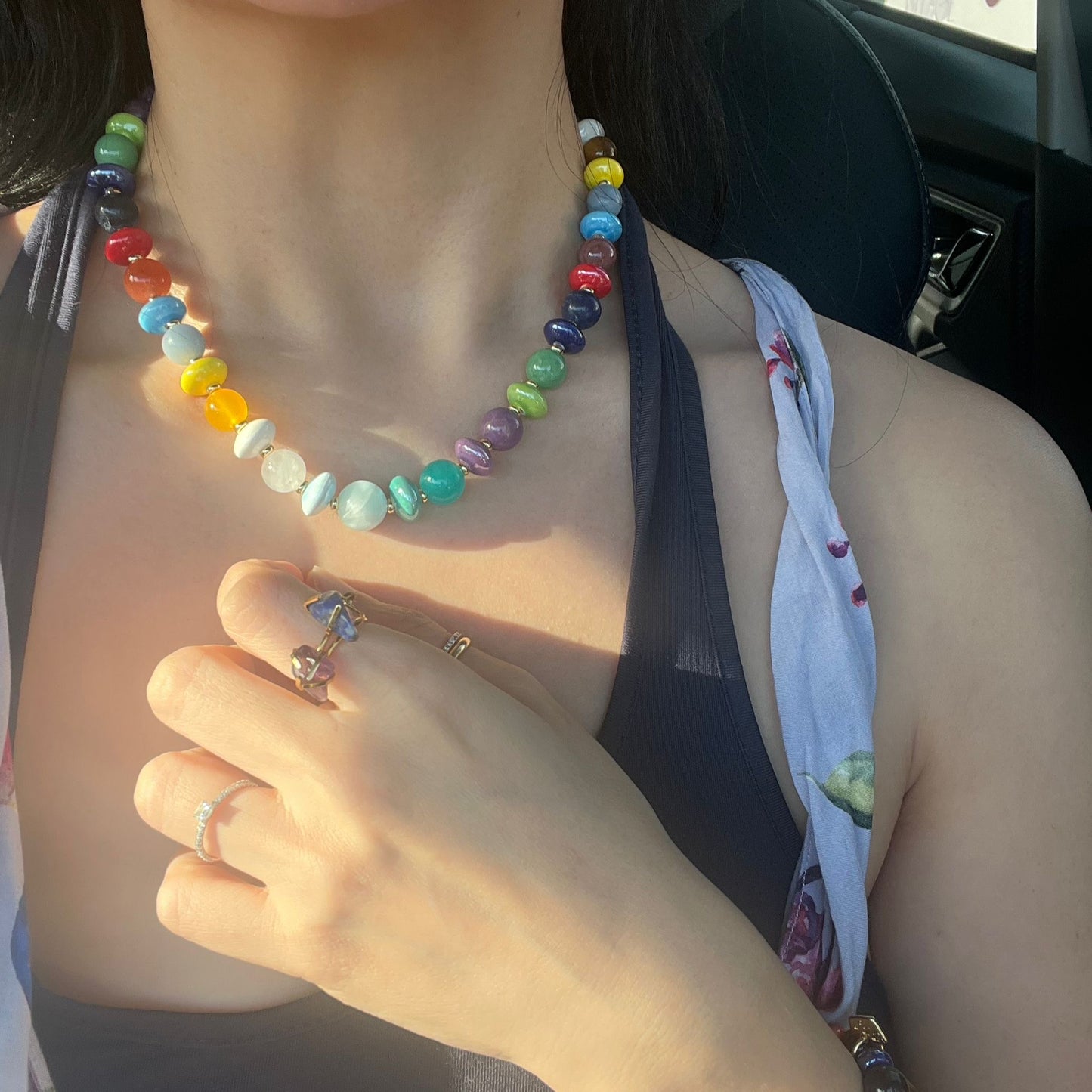 7chakra Crystal Porcelain Necklace