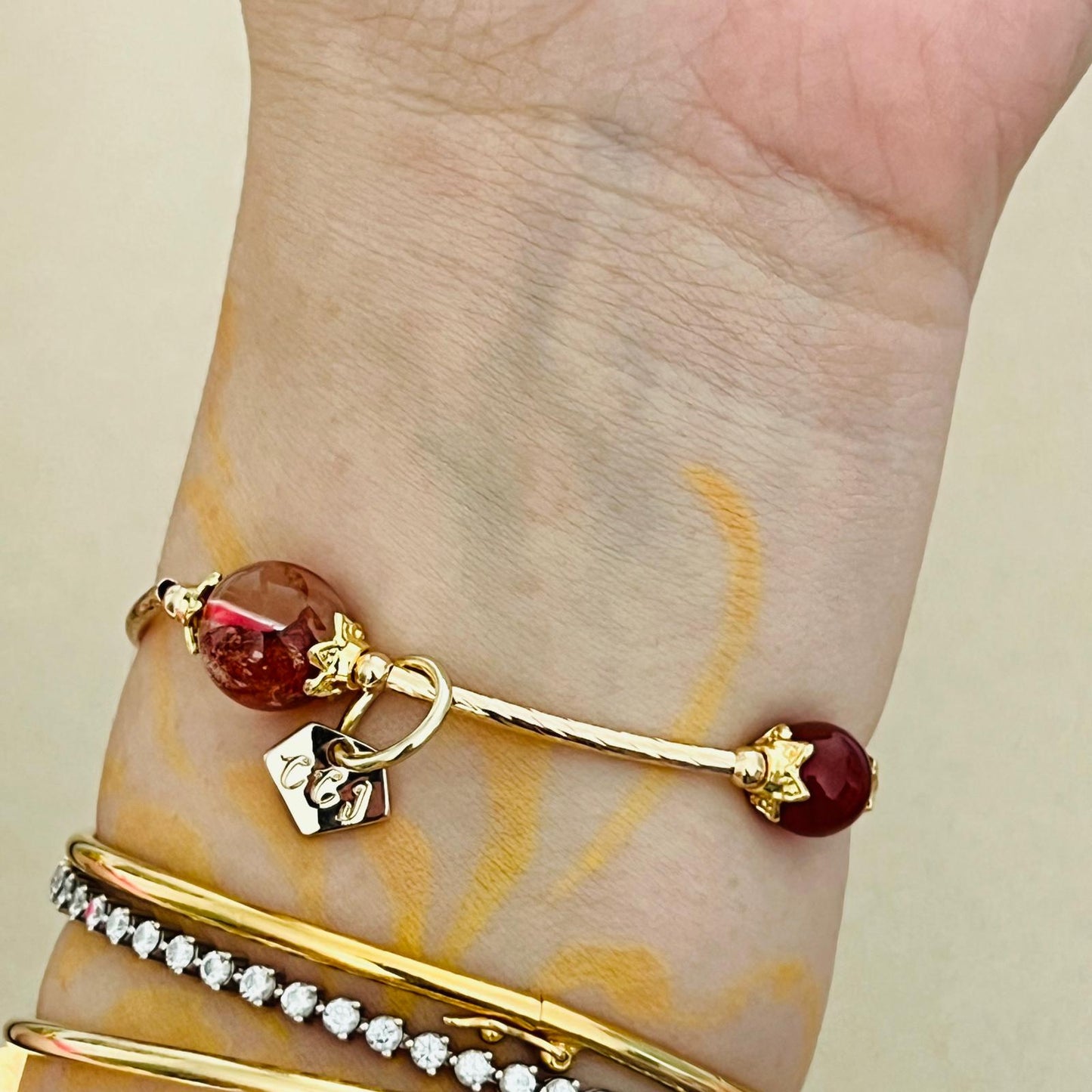 Red Hematoid & Red Agate La Grace Bracelet