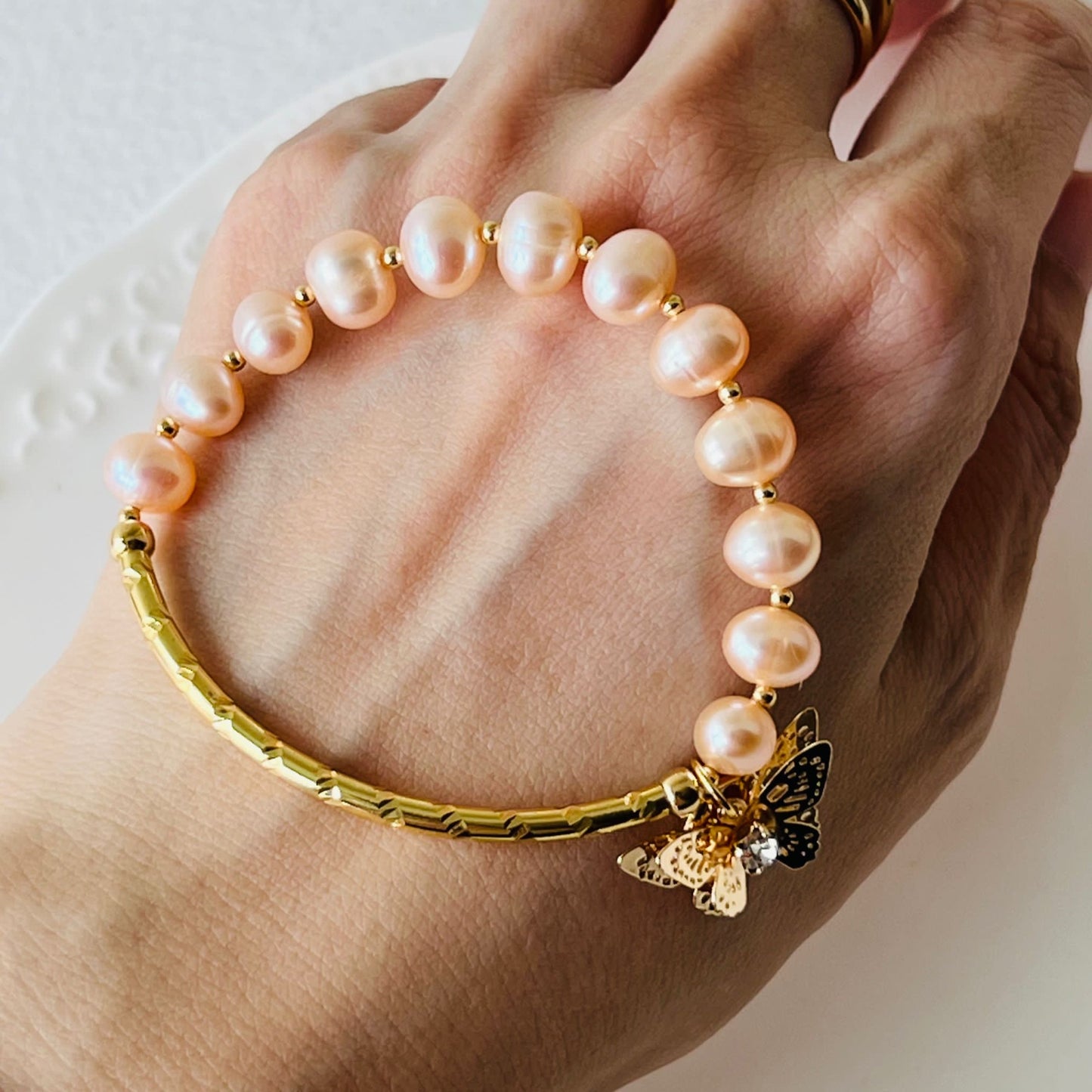 Baby Champagne Pearl Diadem Bracelet