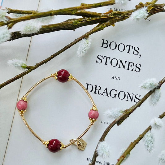 Cinnabar & Rhodonite Baby La Grace Bracelet