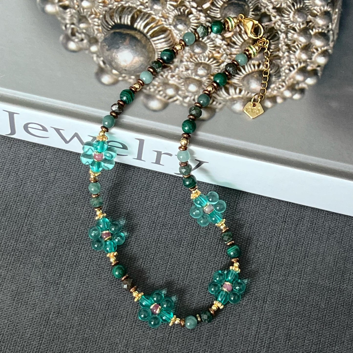 Goodness Green Flower Necklace