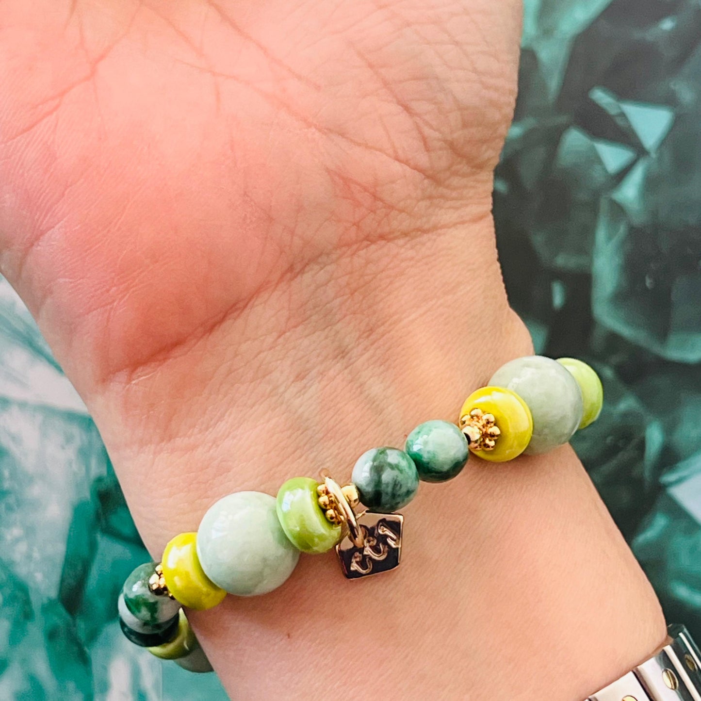 Watercolor Jade Candy Bracelet