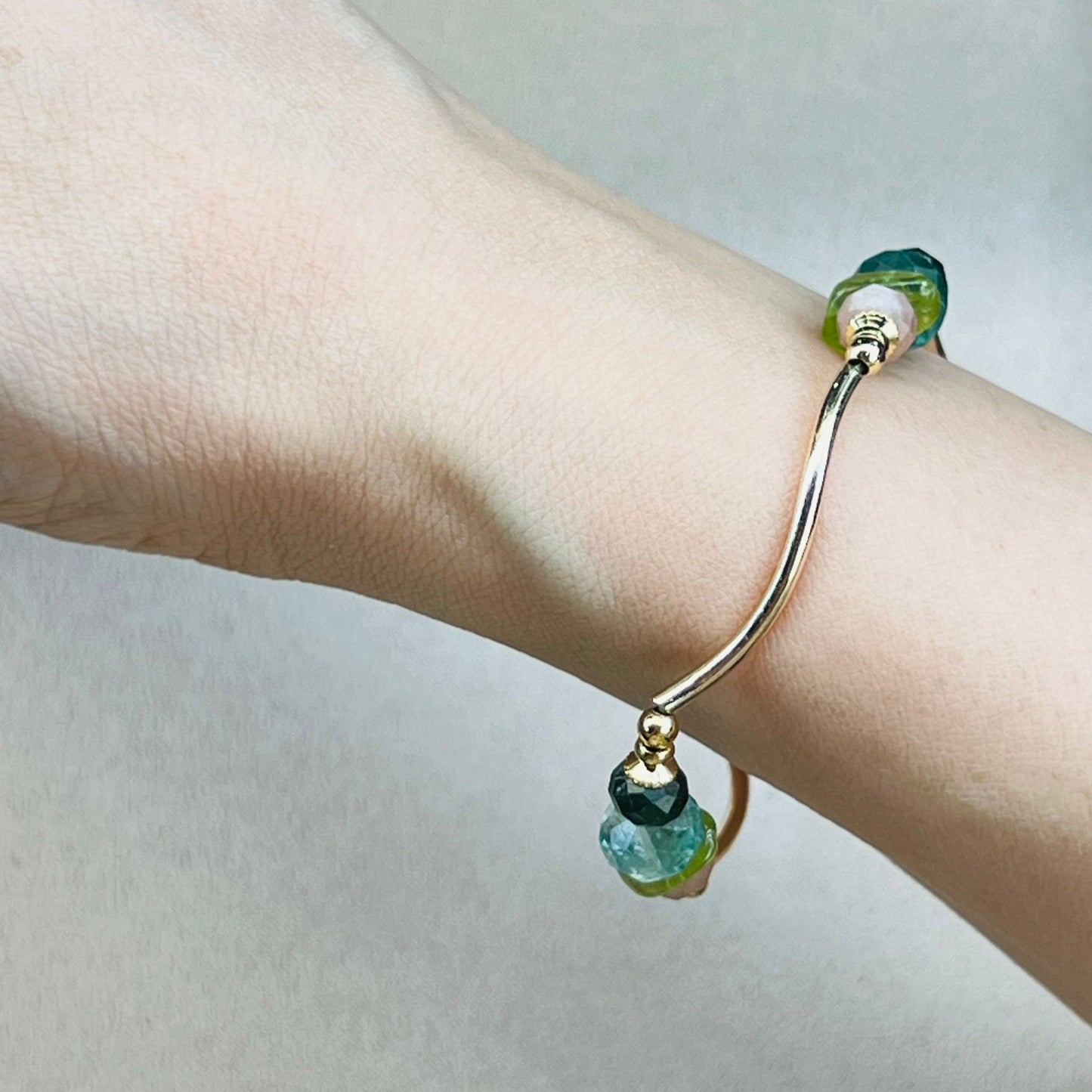 Fluorite, Green Apatite, Peridot & Sunstone La Grace Bracelet