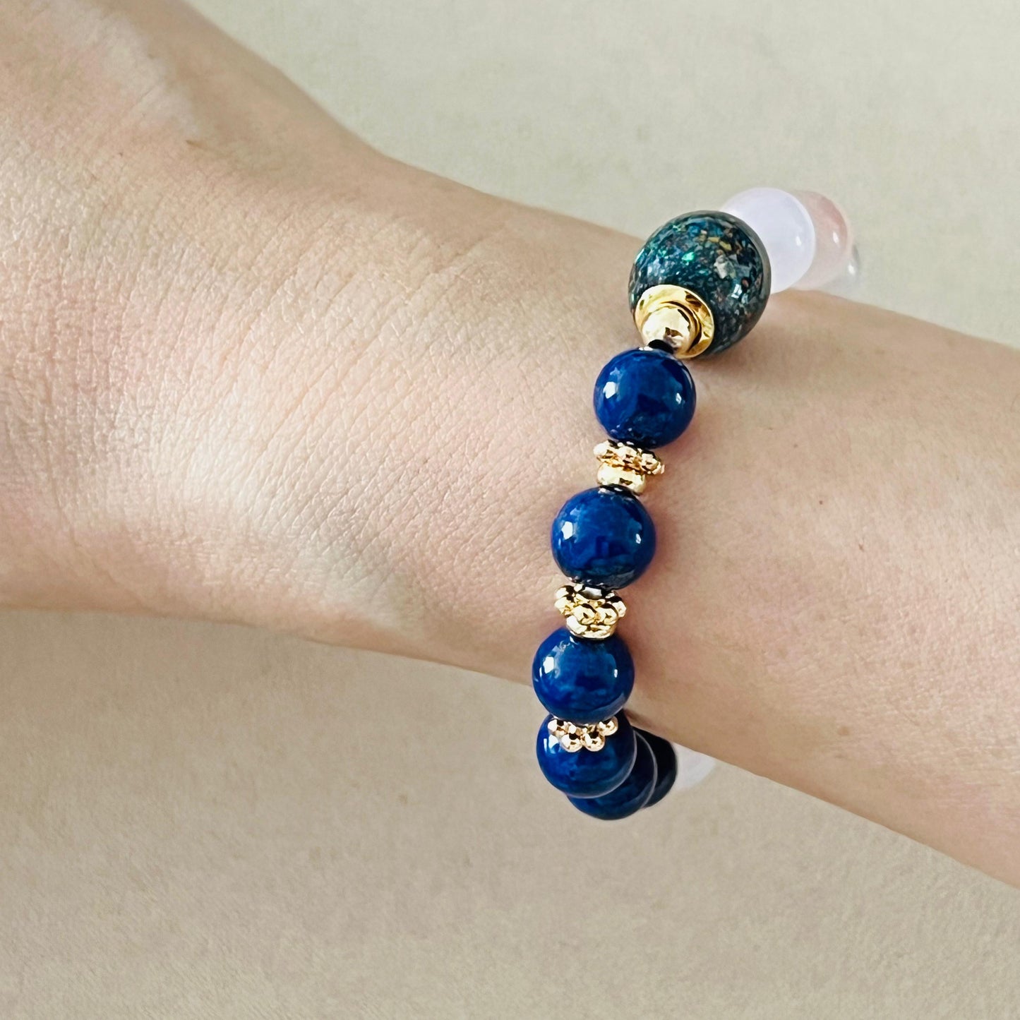 Ethiopian Opal, Yan Yuan Agate & Lapis Lazuli Baby Bracelet