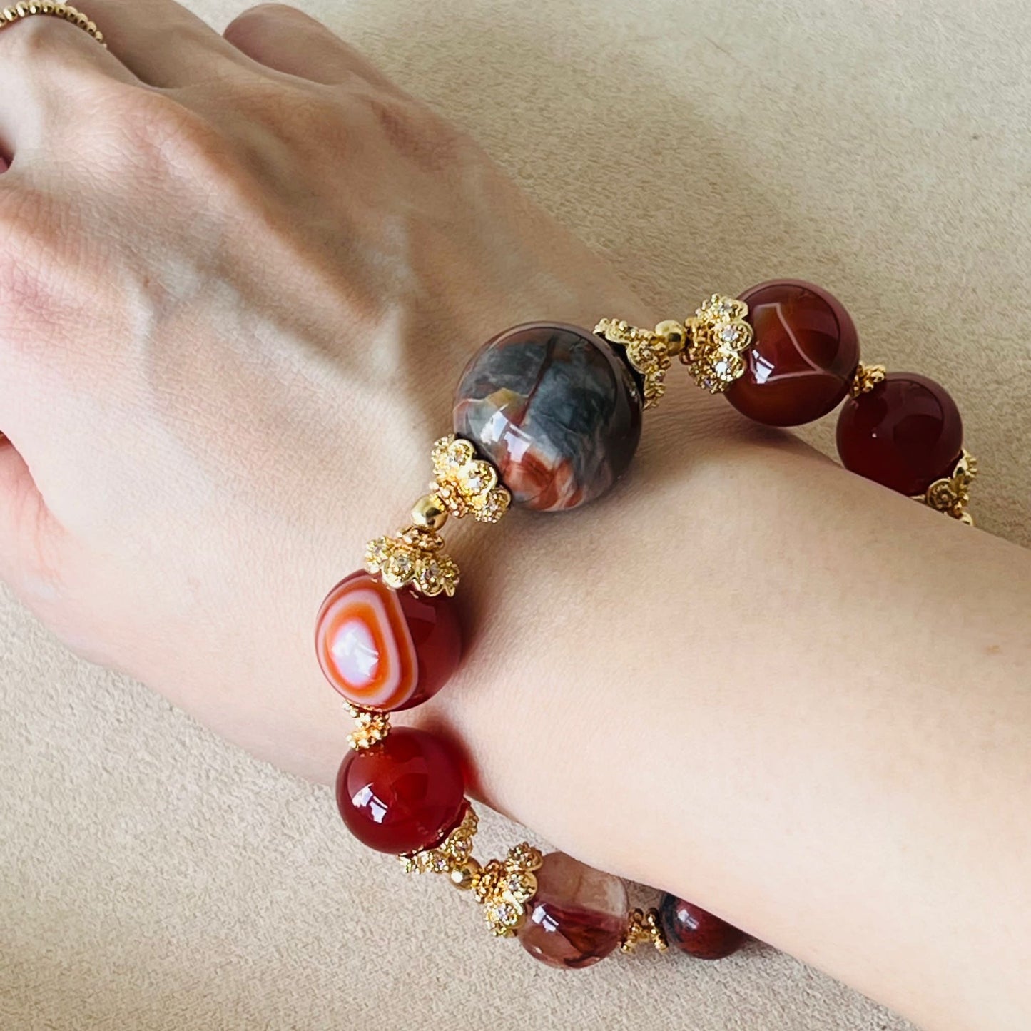 Petrified Wood Red Supreme Bracelet
