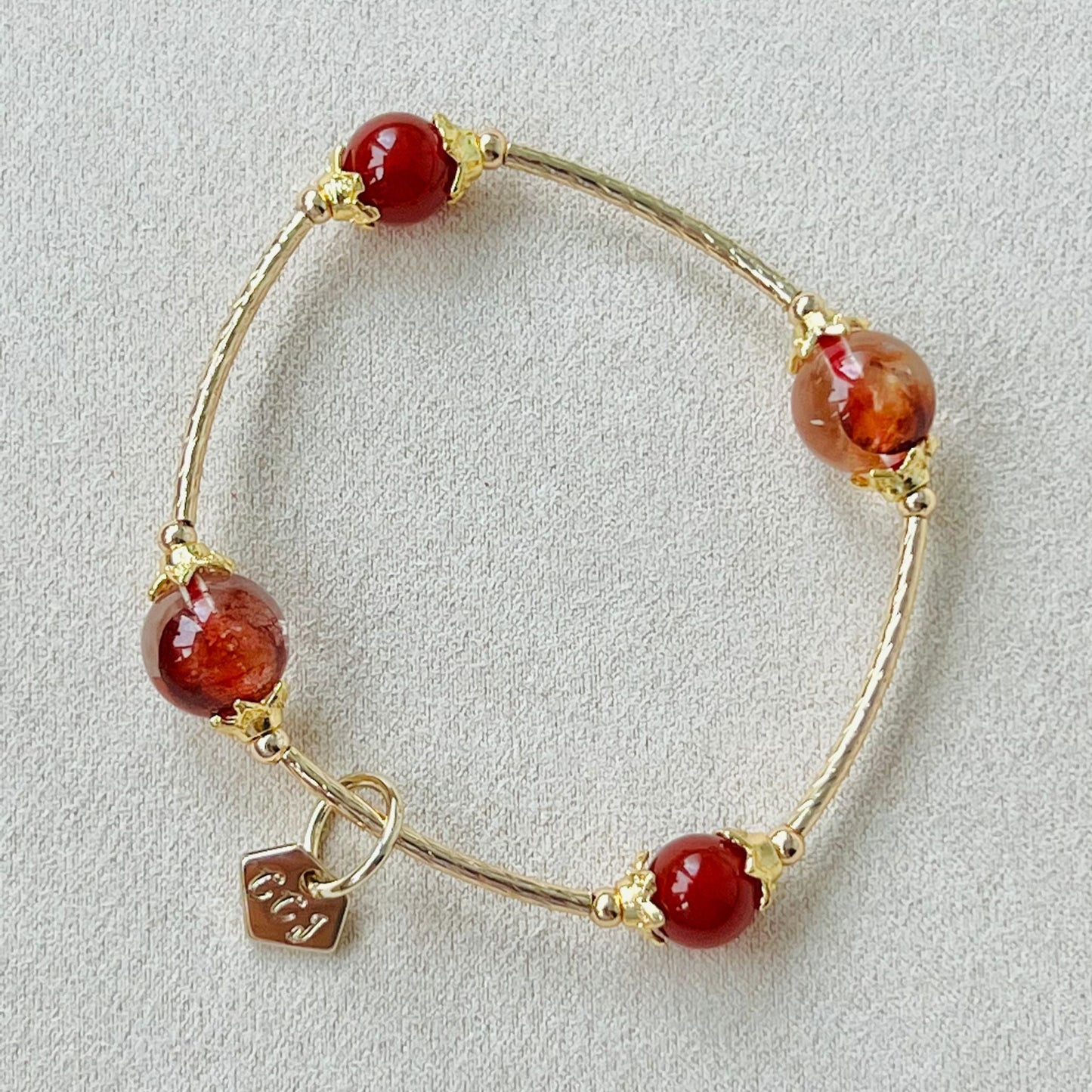 Red Hematoid & Red Agate La Grace Bracelet