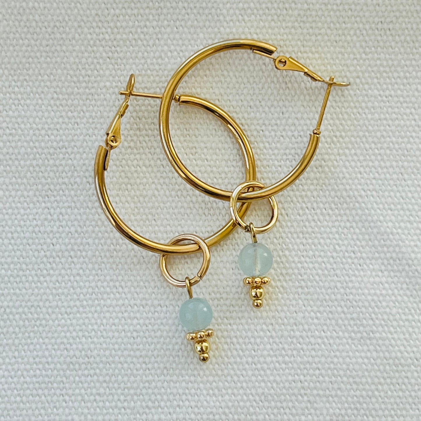Aquamarine Hoop Earrings