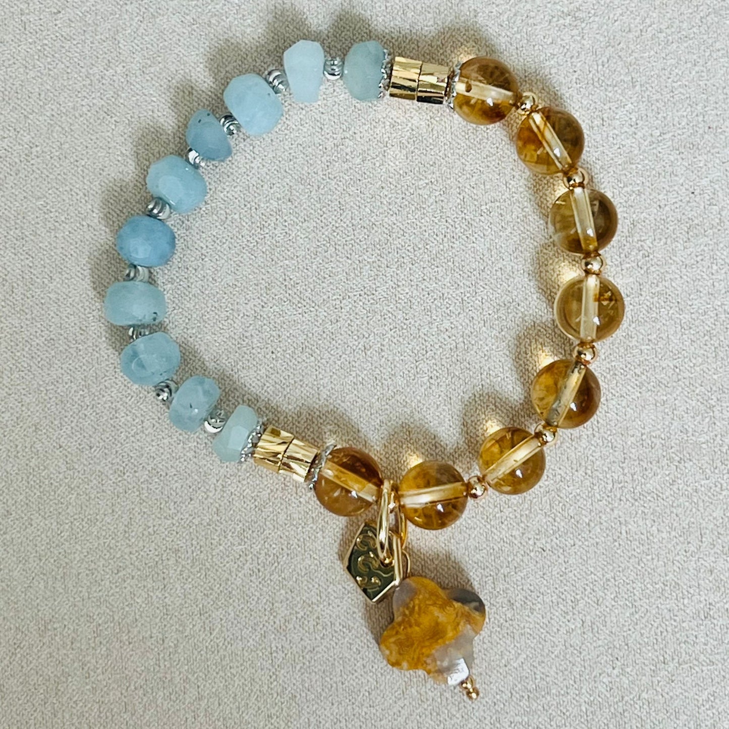 Aquamarine & Citrine Bracelet