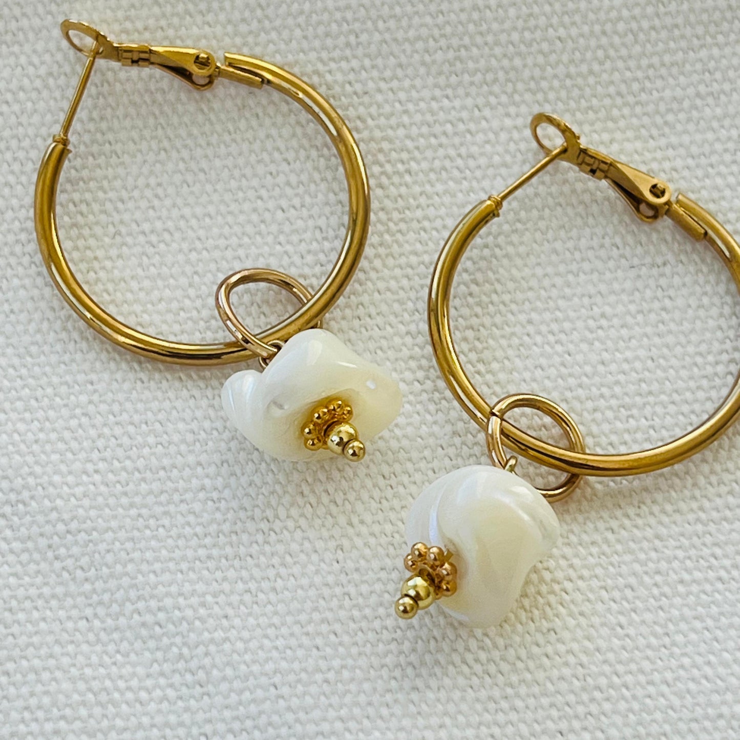 Mother Of Pearl Hoop Earrings