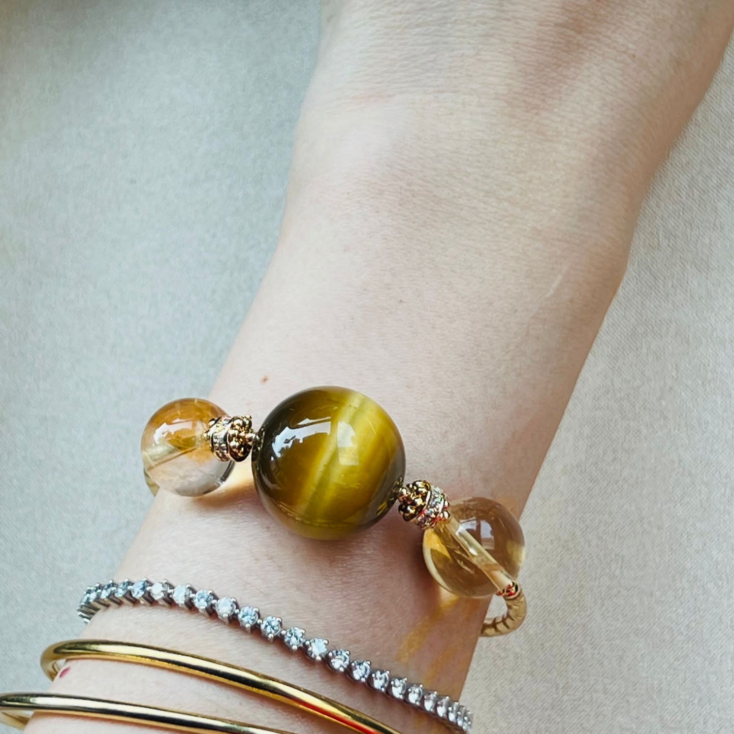 Charmed Citrine & Honey Tigereye Diadem Bracelet