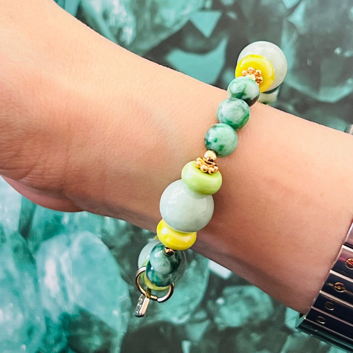 Watercolor Jade Candy Bracelet