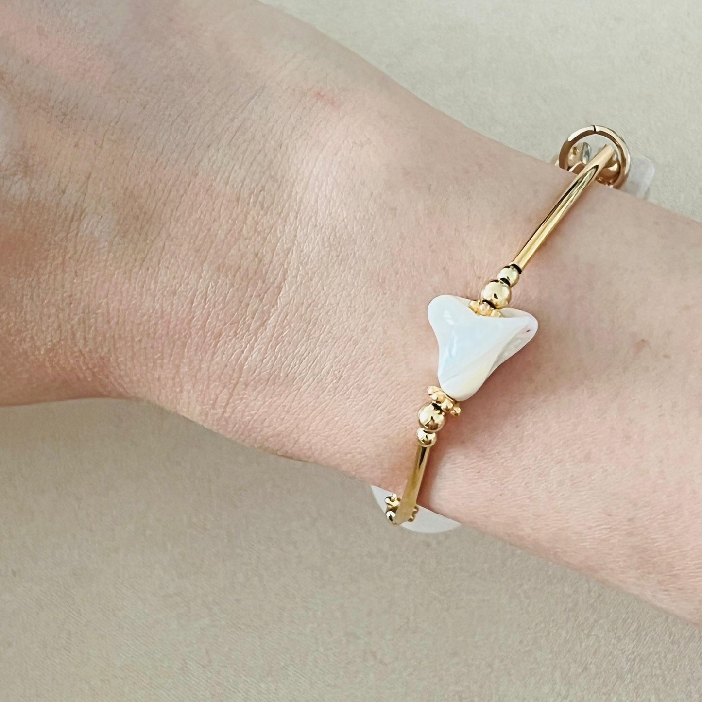 Mother Of Pearl, Selenite & White Kunzite Juicy La Grace Bracelet