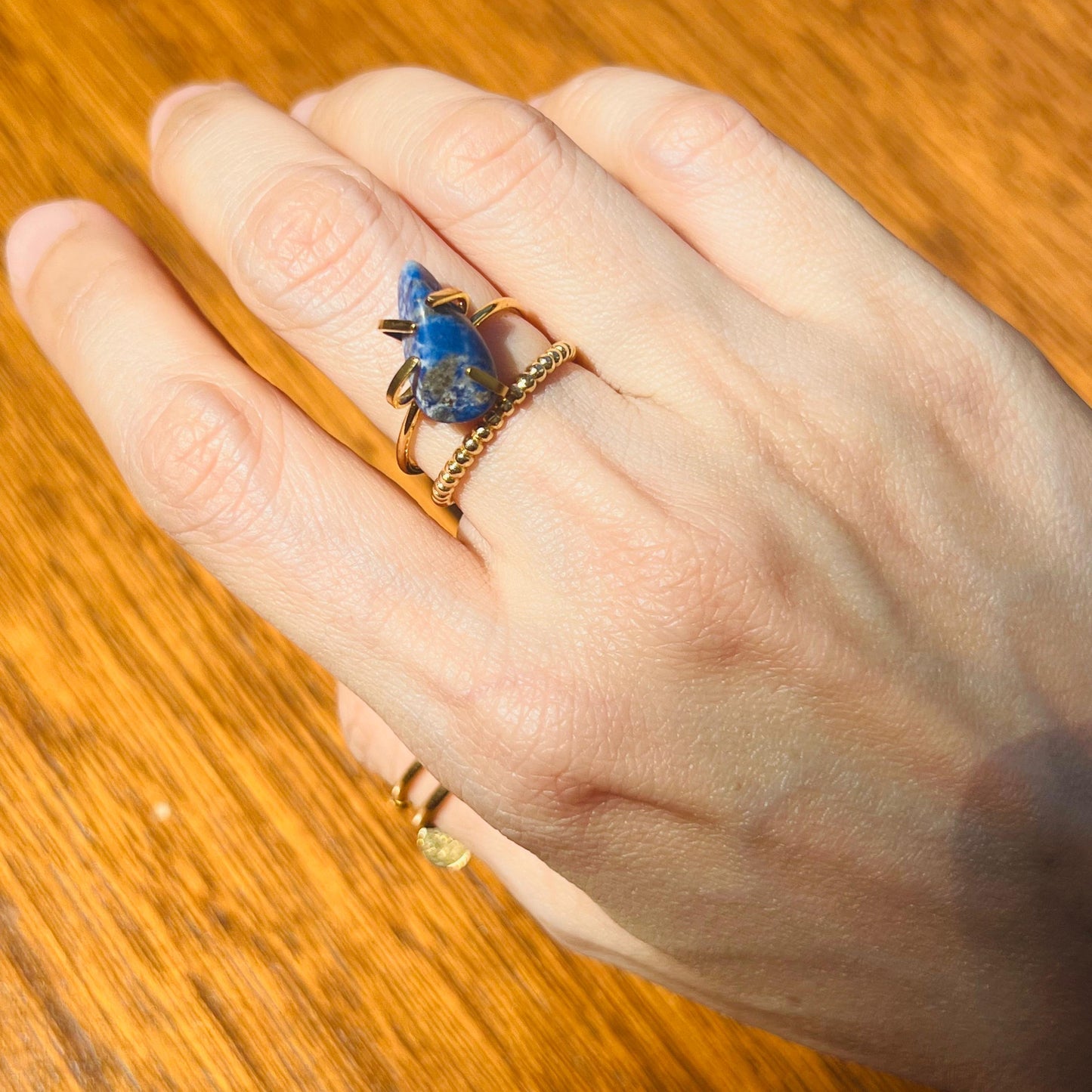 Amethyst, Green Aventurine & Lapis Lazuli Rings