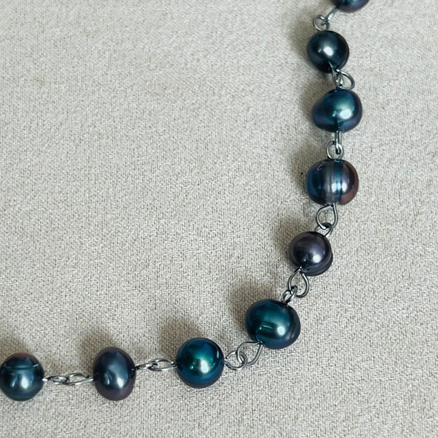 Black-Grey Pearl Choker Necklace SHW