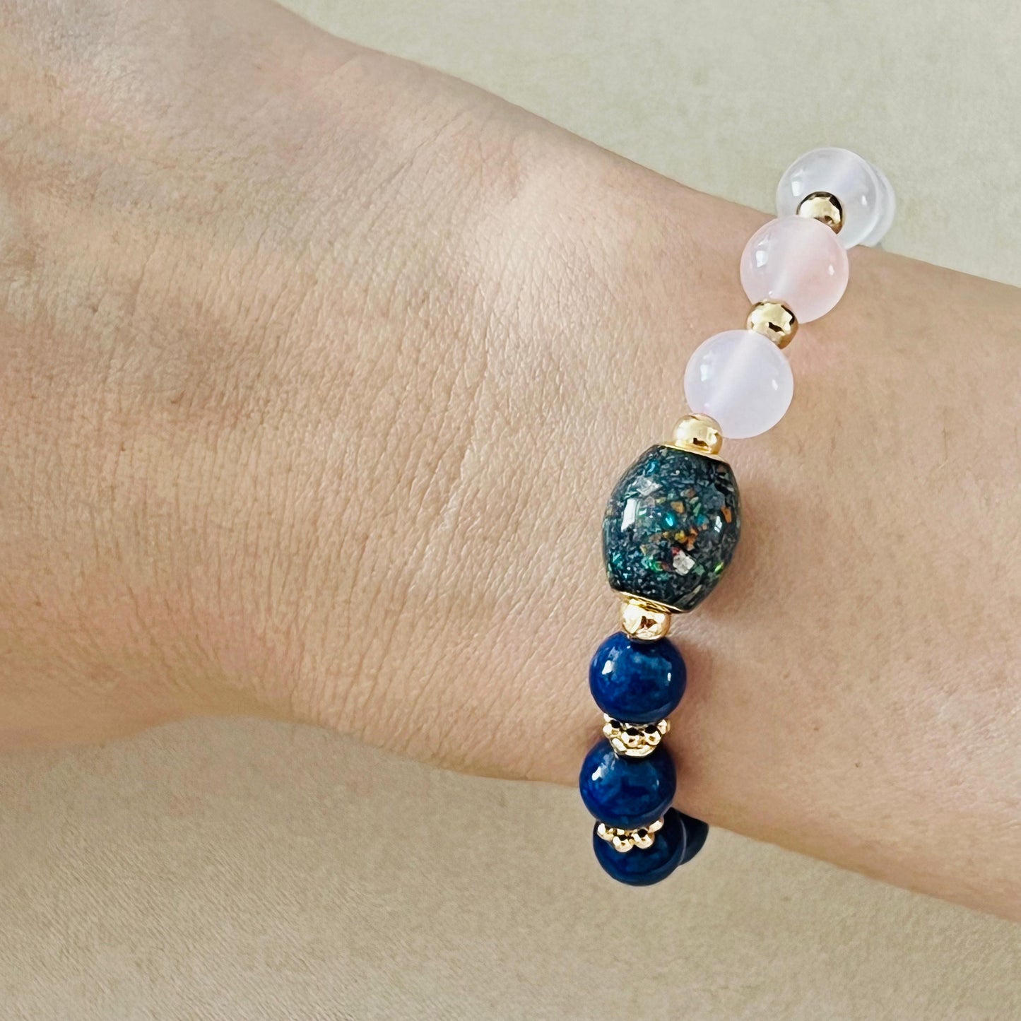 Ethiopian Opal, Yan Yuan Agate & Lapis Lazuli Baby Bracelet