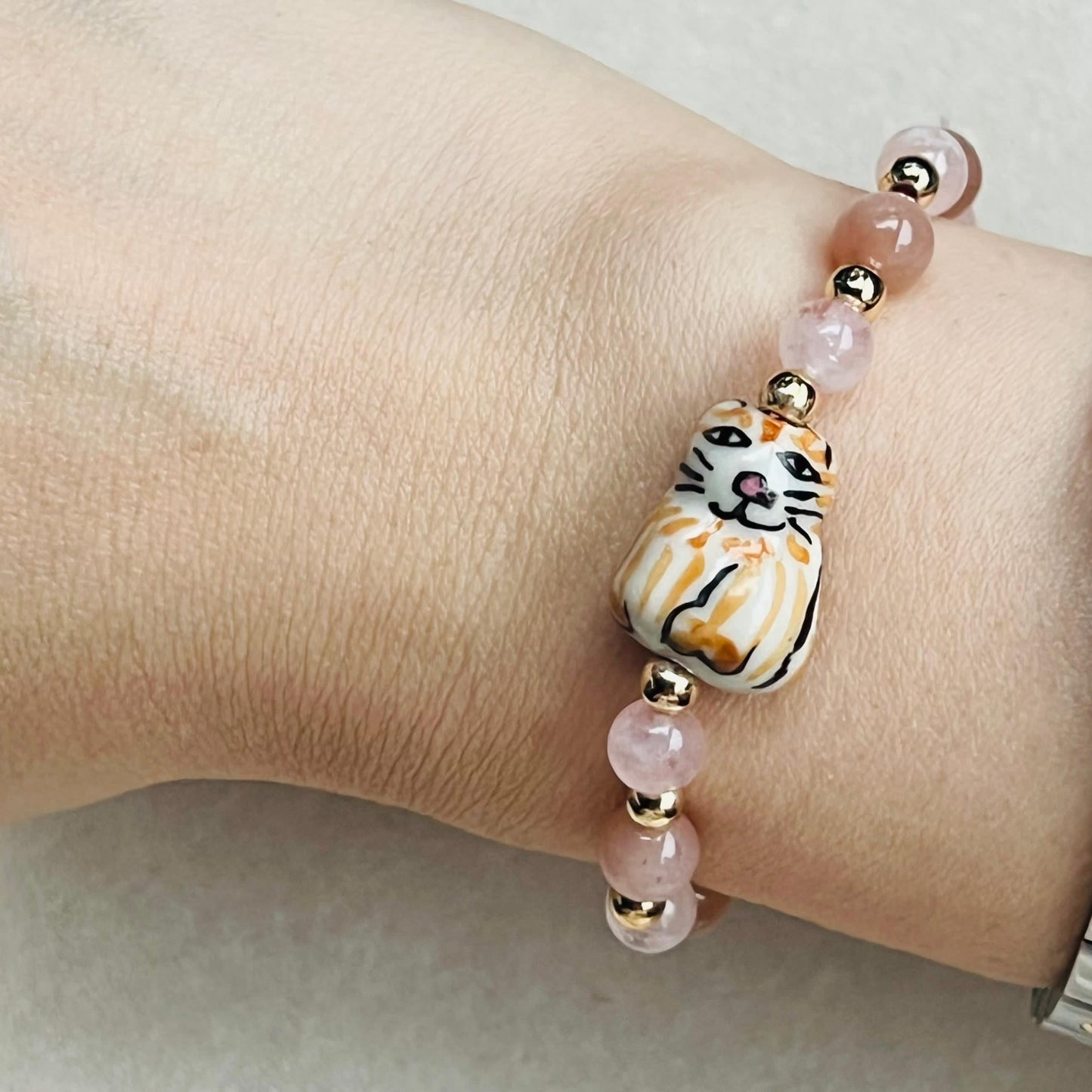 Morganite & Sunstone Cuddlies Bracelet