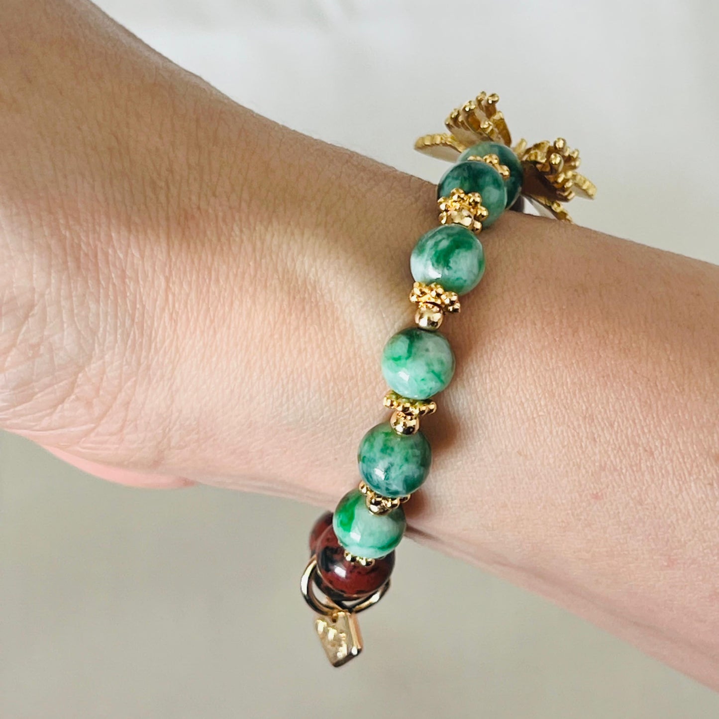 Jade & Mahagony Obsidian Butterfly Baby Bracelet