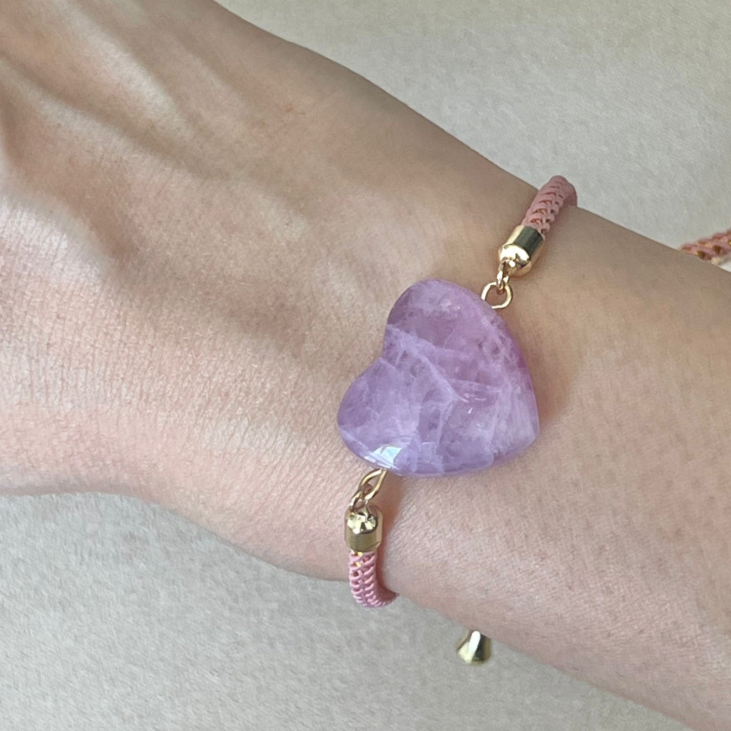 Lilac Kunzite Heart Girl Bracelet