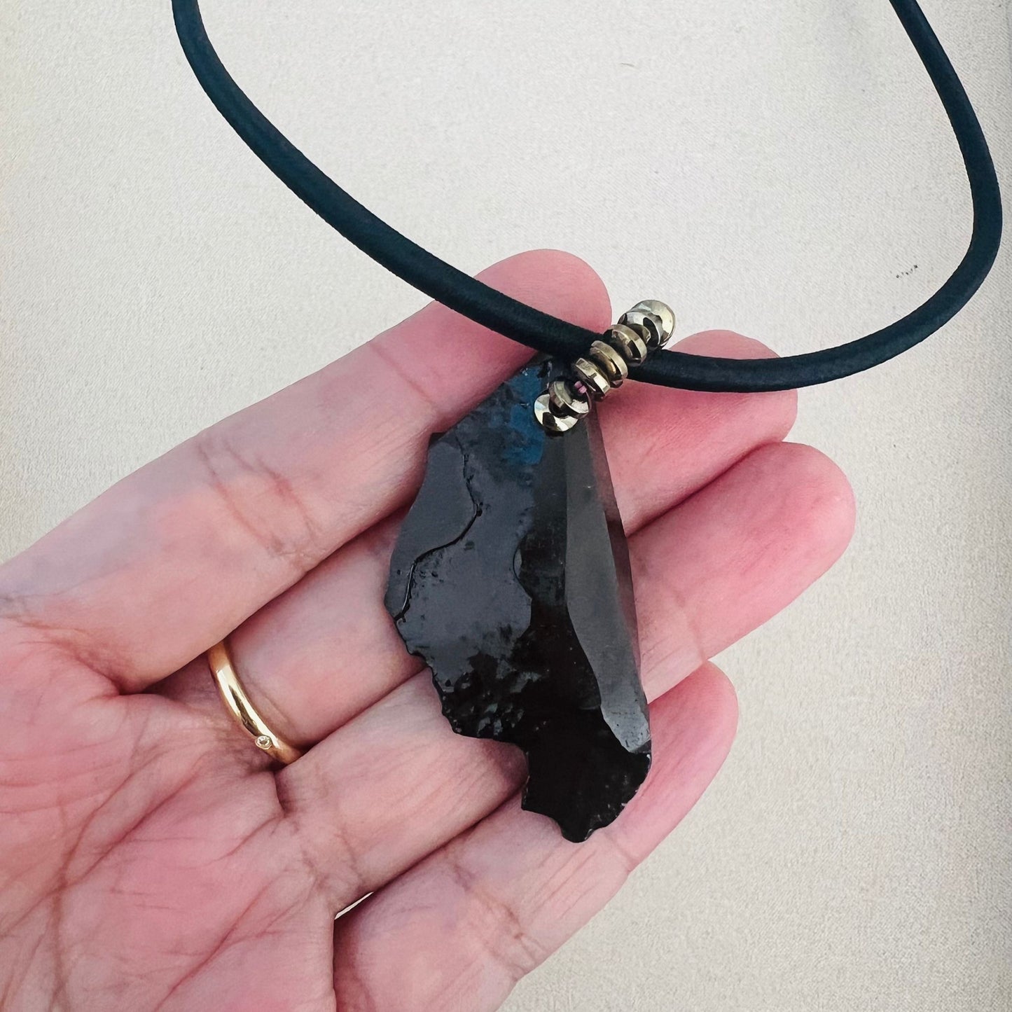 Forest Ammonite Silk Cord Necklace