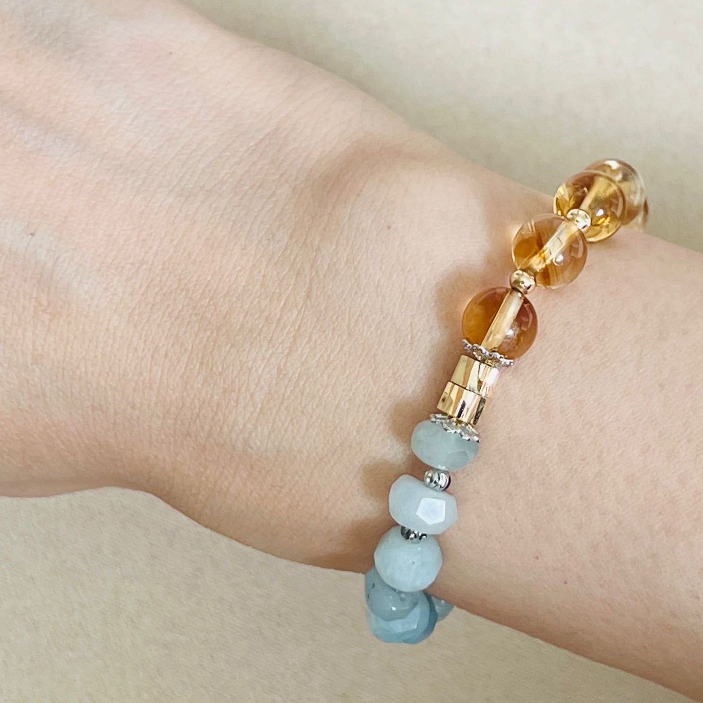 Aquamarine & Citrine Bracelet