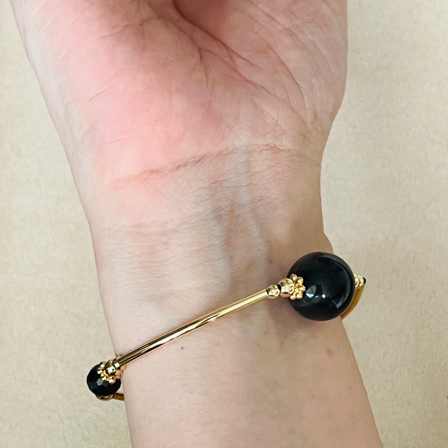 Onyx, Silver Sheen Obsidian & Spinel Juicy La Grace Bracelet