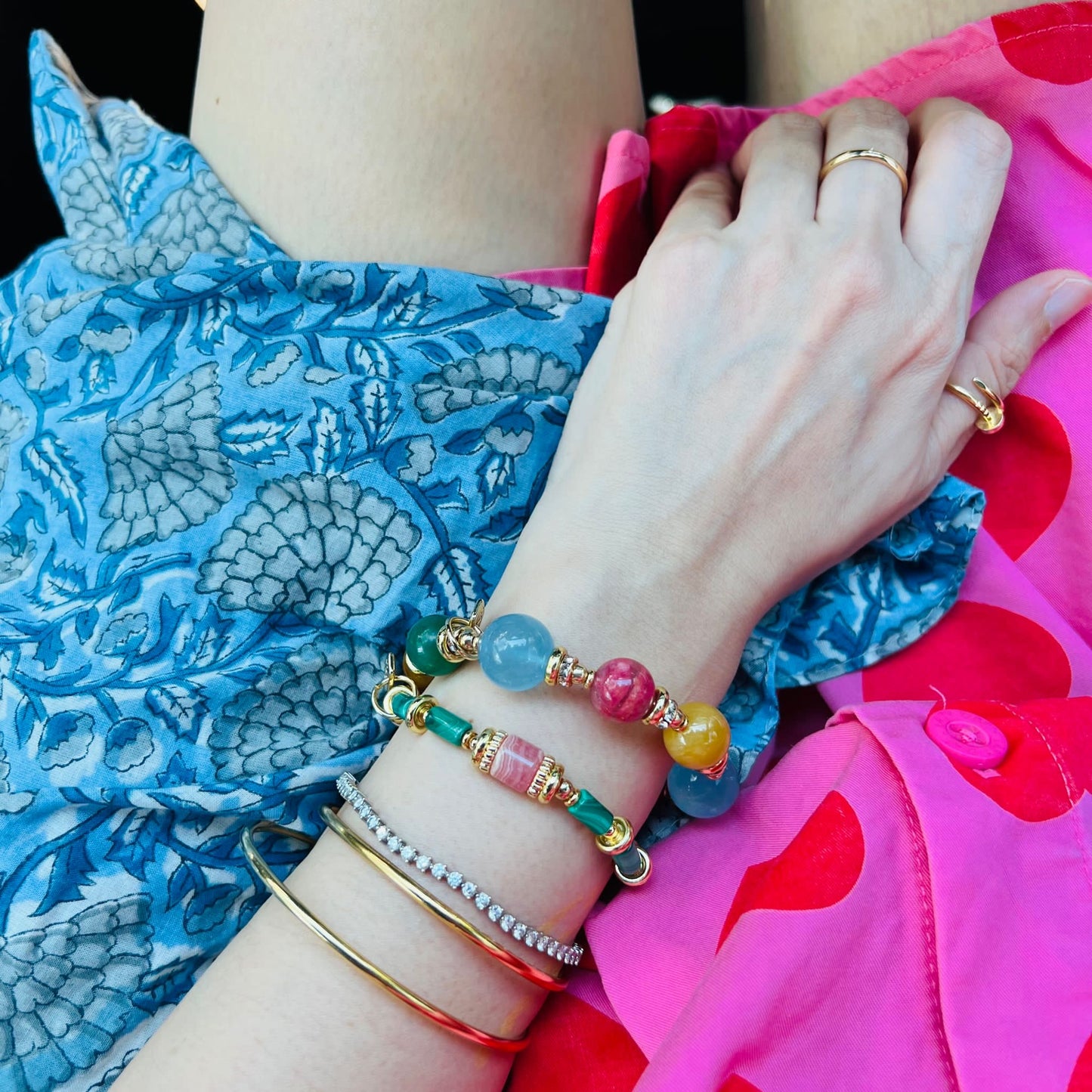 Rhodochrosite & Heaps Abundance Bracelet