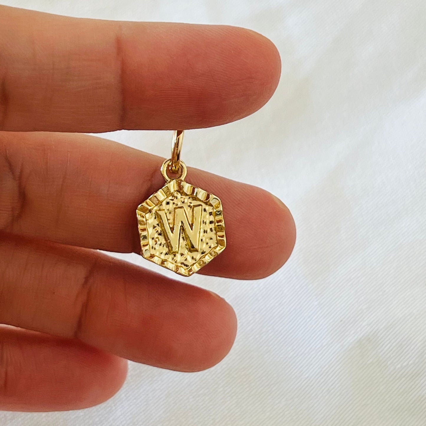 Hexagon Letter Charm
