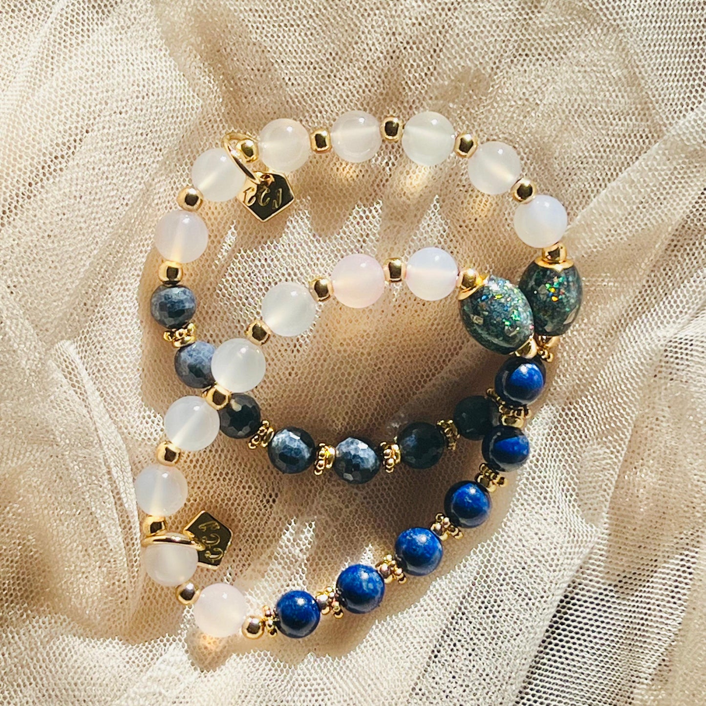 Ethiopian Opal, Yan Yuan Agate & Lapis Lazuli Baby Bracelet